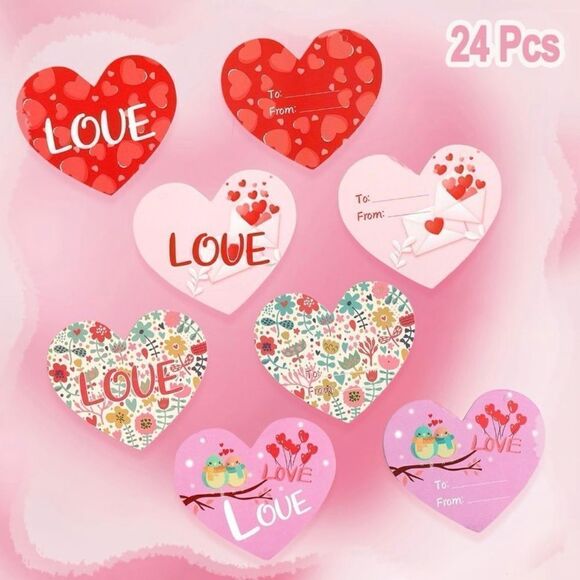 24 Pack Dinosaur Building Blocks Valentine’s Day Gifts For Kids With Stickers - Picture 5 of 8